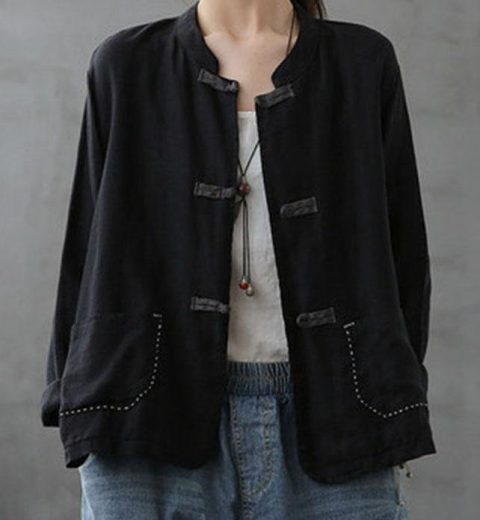 Boutique-Green-Stand-Collar-Embroideried-Patchwork-Linen-Coat3